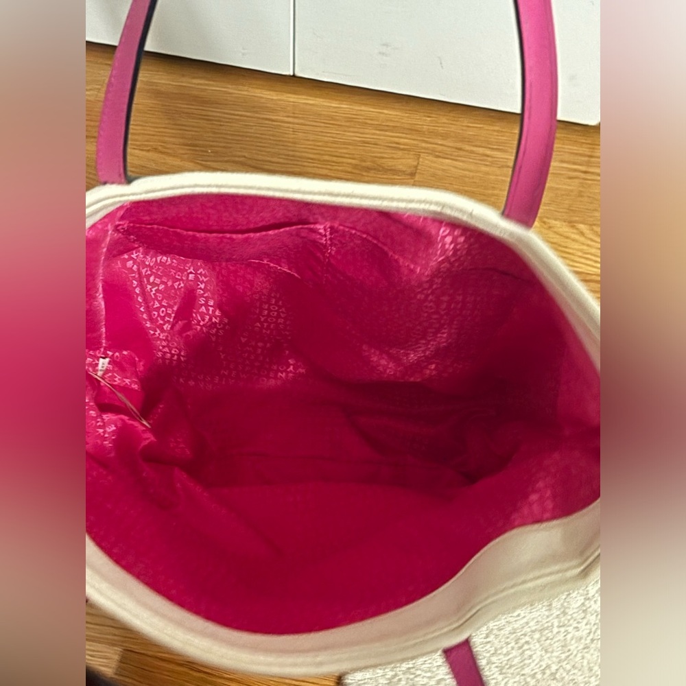 kate spade Canvas Tote in Cream, Black & Pink - Picture 5 of 8